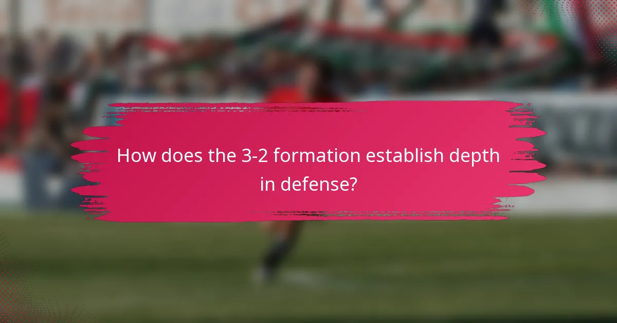 How does the 3-2 formation establish depth in defense?