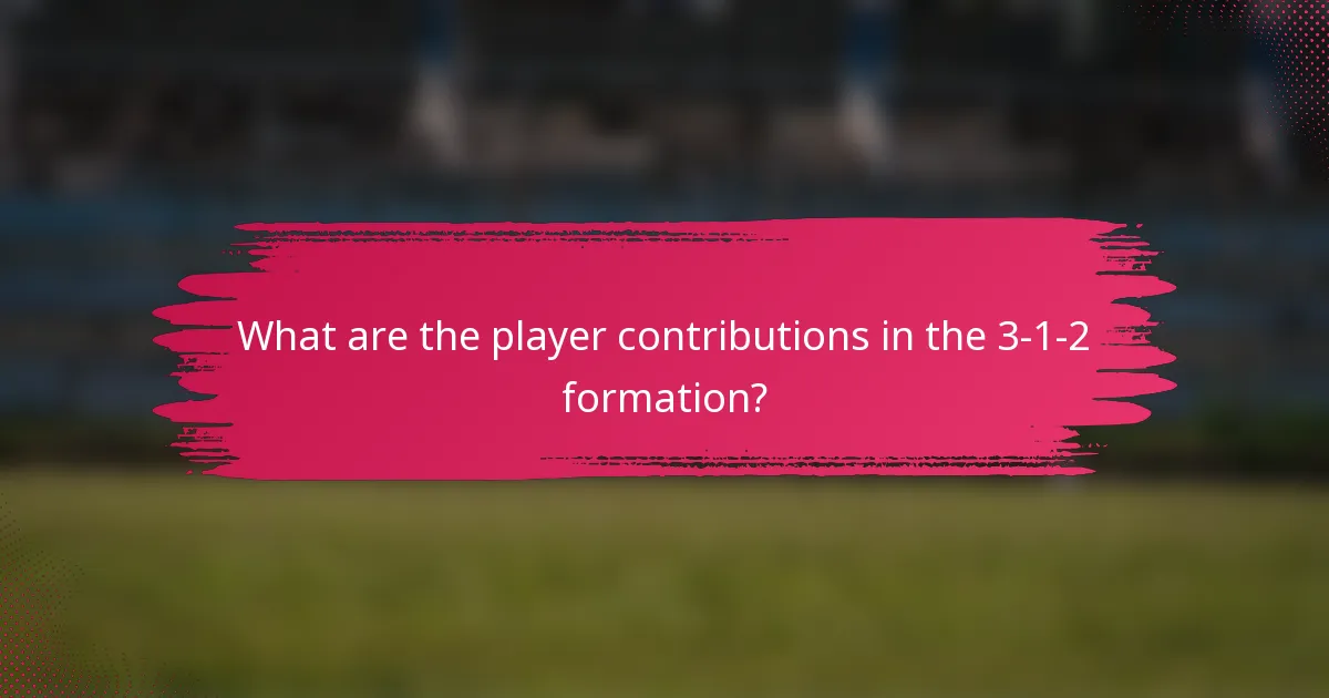 What are the player contributions in the 3-1-2 formation?