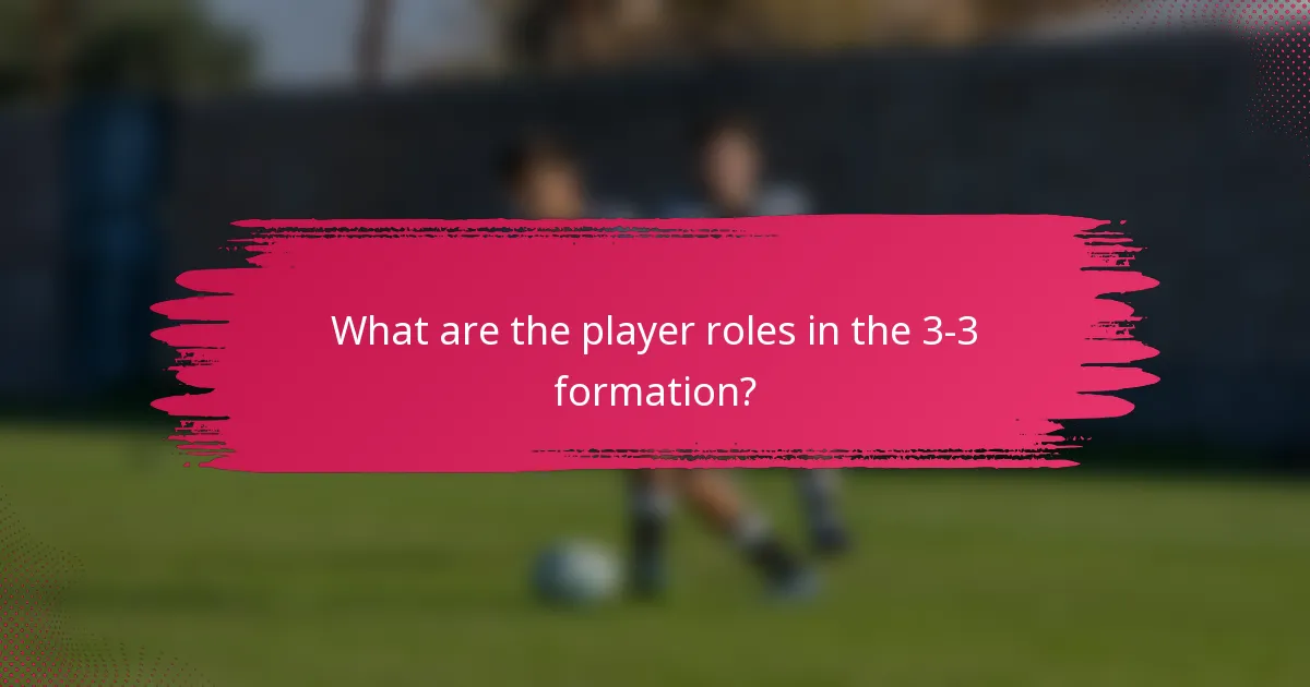 What are the player roles in the 3-3 formation?