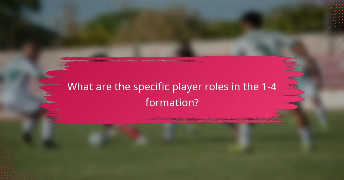 What are the specific player roles in the 1-4 formation?
